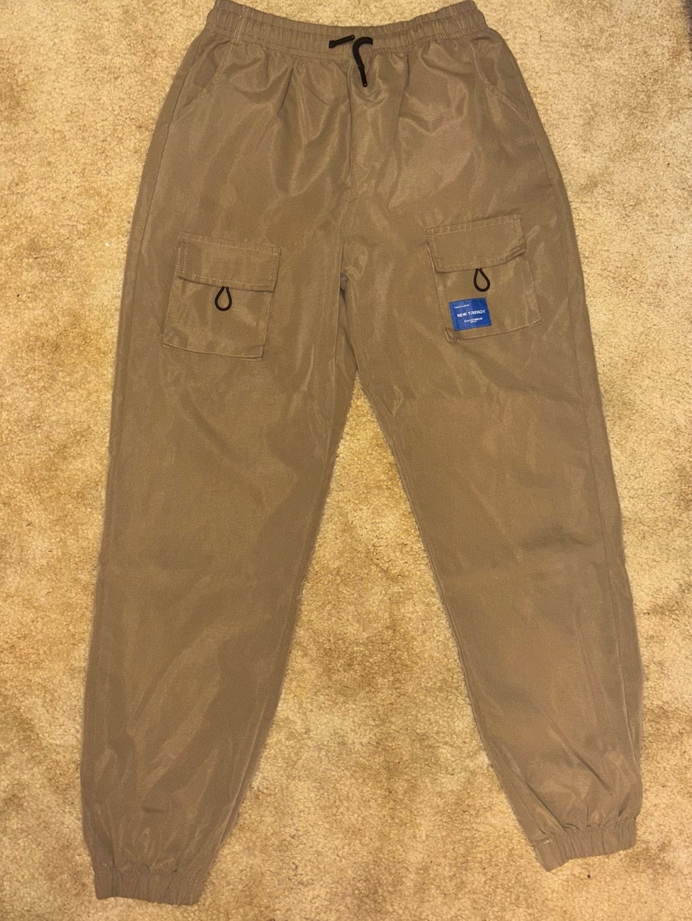 Tan Cargo Jogger Pants – Size 16Y – Lightweight Streetwear Utility Style NWOT